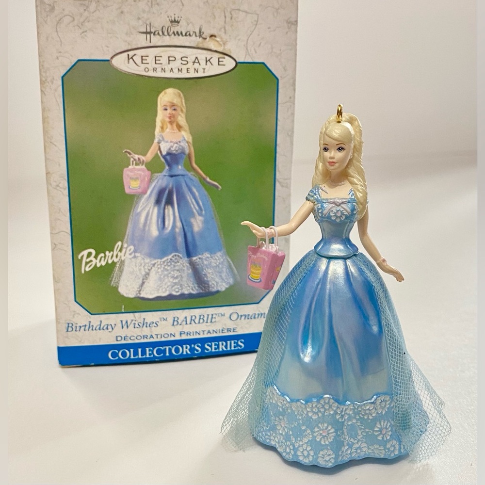 🎈🎊🎂New In Box~2001 Birthday Wishes Barbie Hallmark Keepsake Collectors Ornament